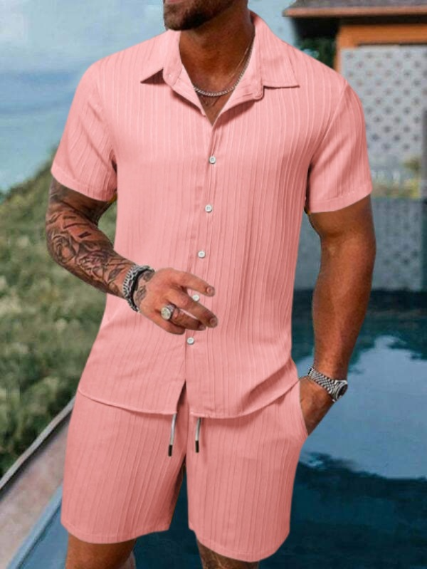 Ensemble chemise et short décontractés d'été pour homme