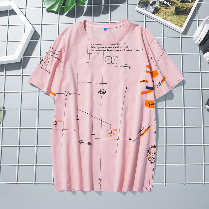 T-shirt d'été pour homme, col rond en coton coupe ample