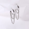Trendy Women's Double Chain Circle Tassel Earrings
