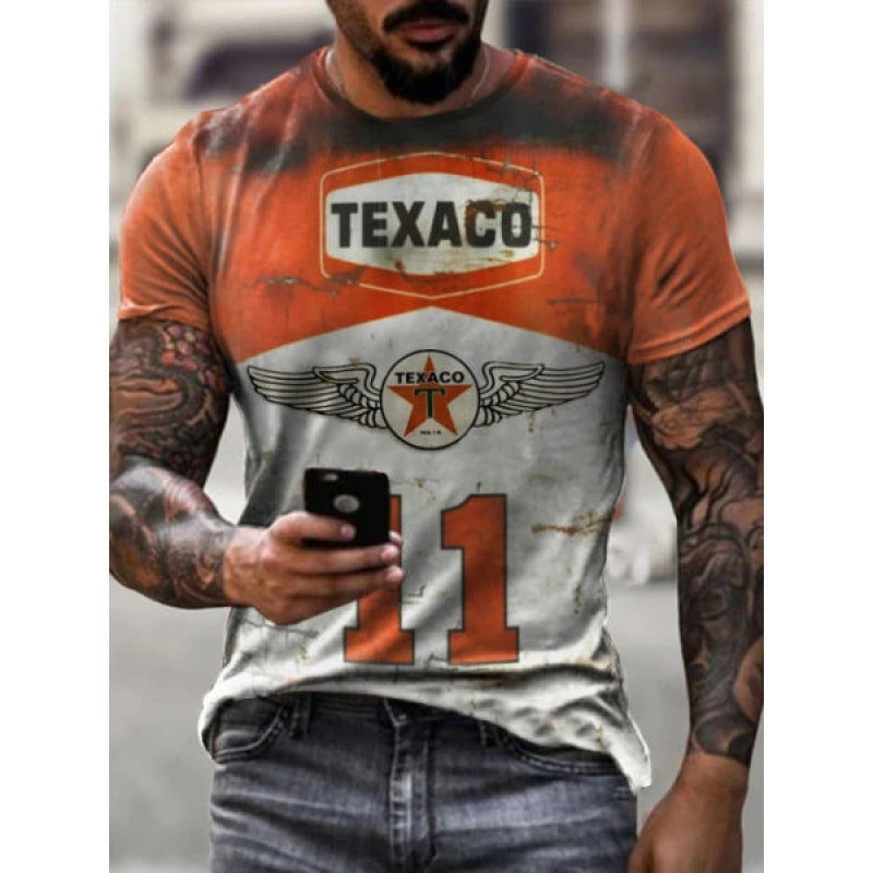 T-shirt imprimé décontracté ample pour homme d'été