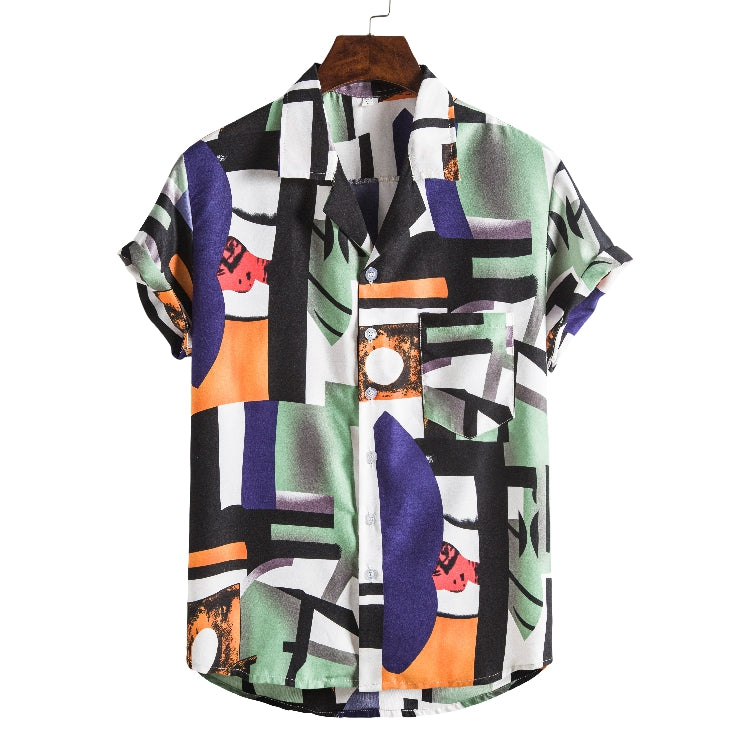 Men's New Printed Short Sleeve Beach Shirts
