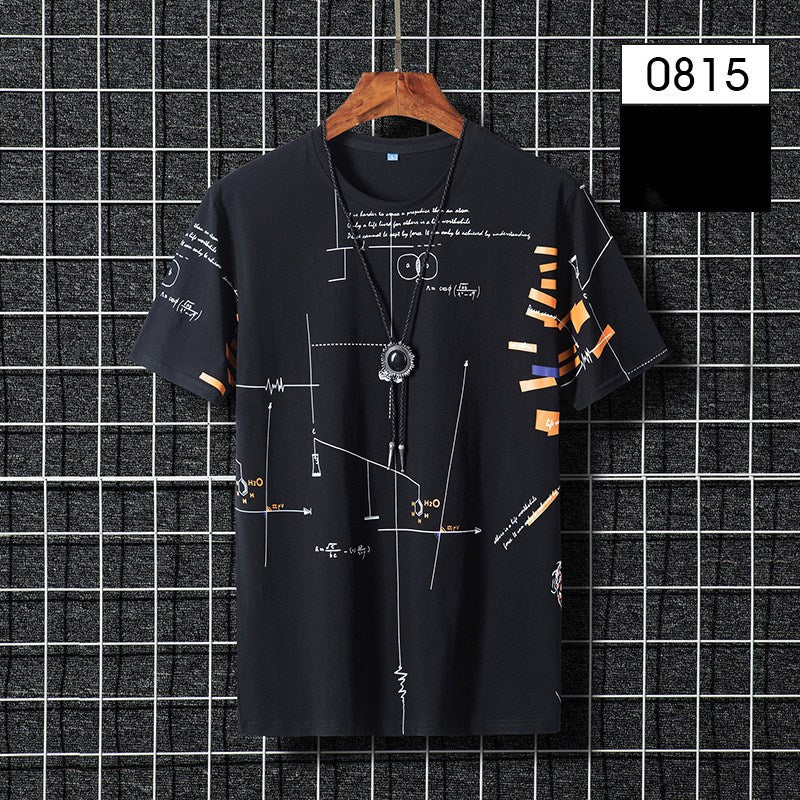T-shirt d'été pour homme, col rond en coton coupe ample