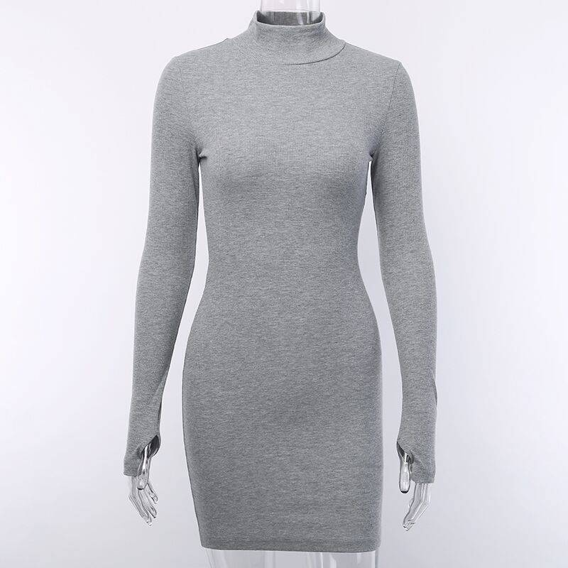 2019 Autumn Long Sleeve High Neck Dress (Cross-Border)