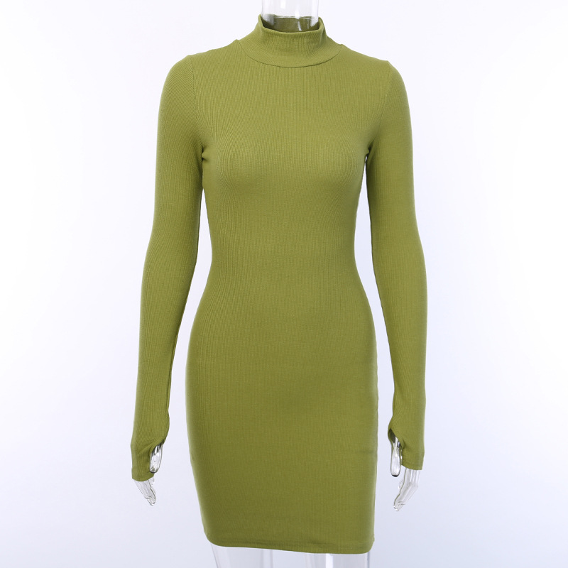 2019 Autumn Long Sleeve High Neck Dress (Cross-Border)