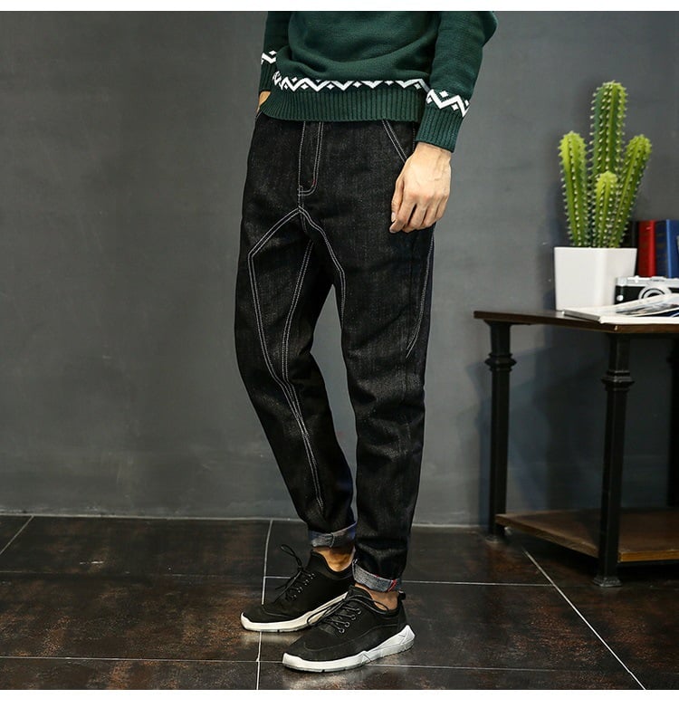 Men's Solid Color Loose Harem Skateboard Pants