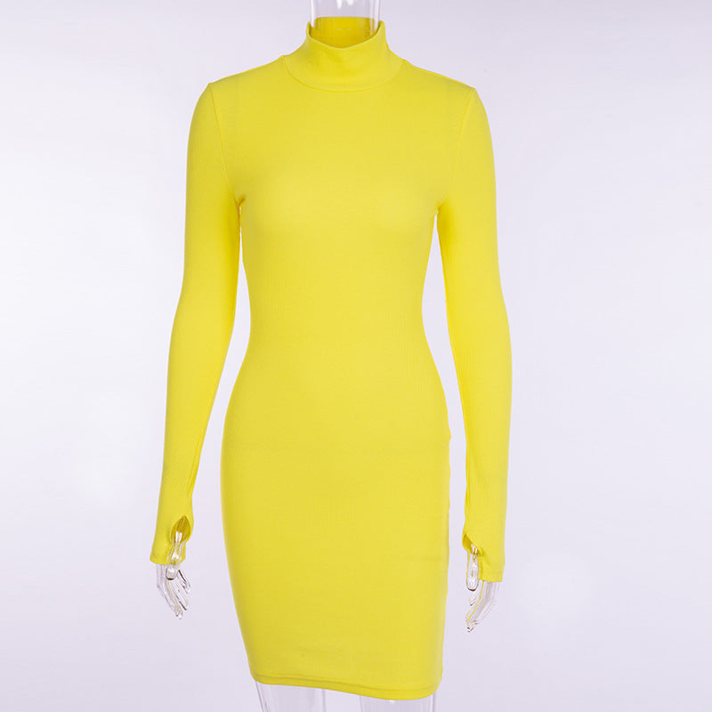 2019 Autumn Long Sleeve High Neck Dress (Cross-Border)