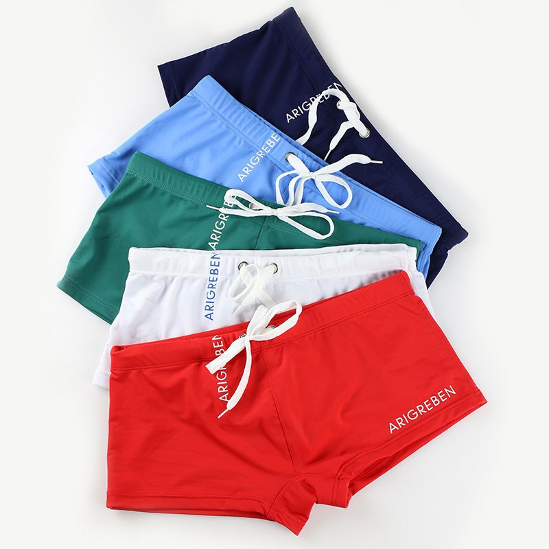 Men's Solid Color Summer Swimsuit Boxer Shorts