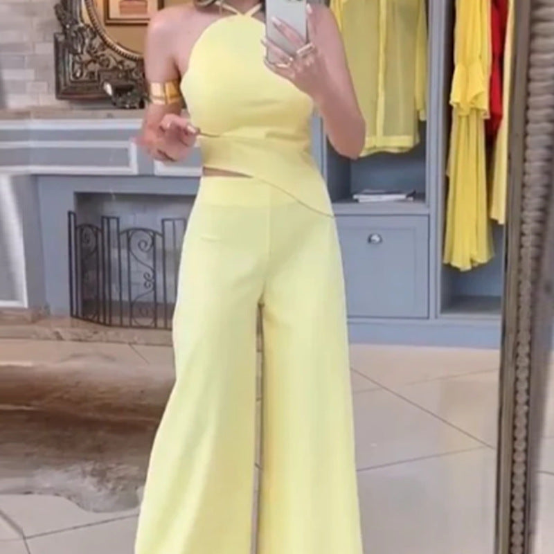 2024 Summer Fashion Sexy Hollow Back Jumpsuit