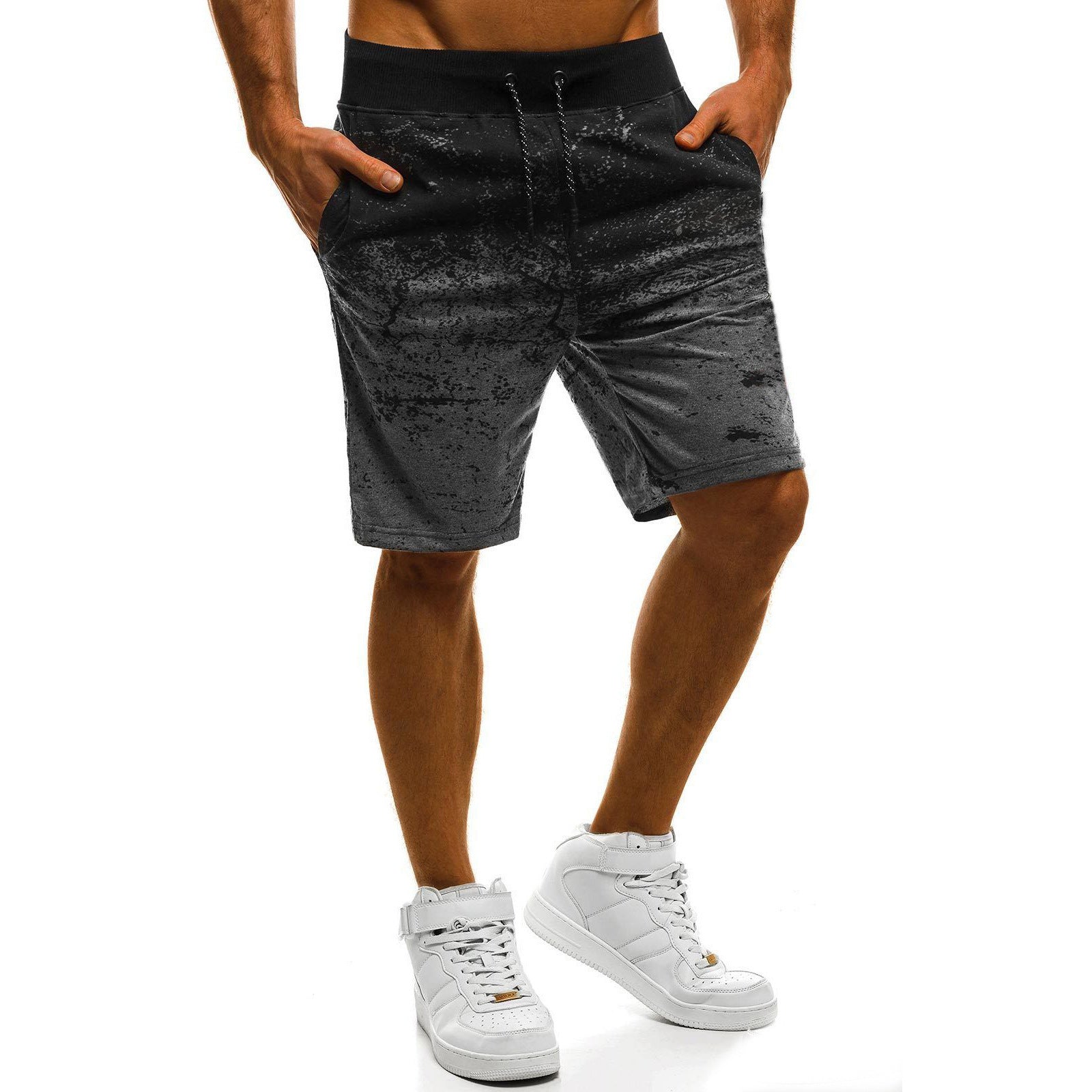 Large Solid Color Micro Stretch Casual Shorts