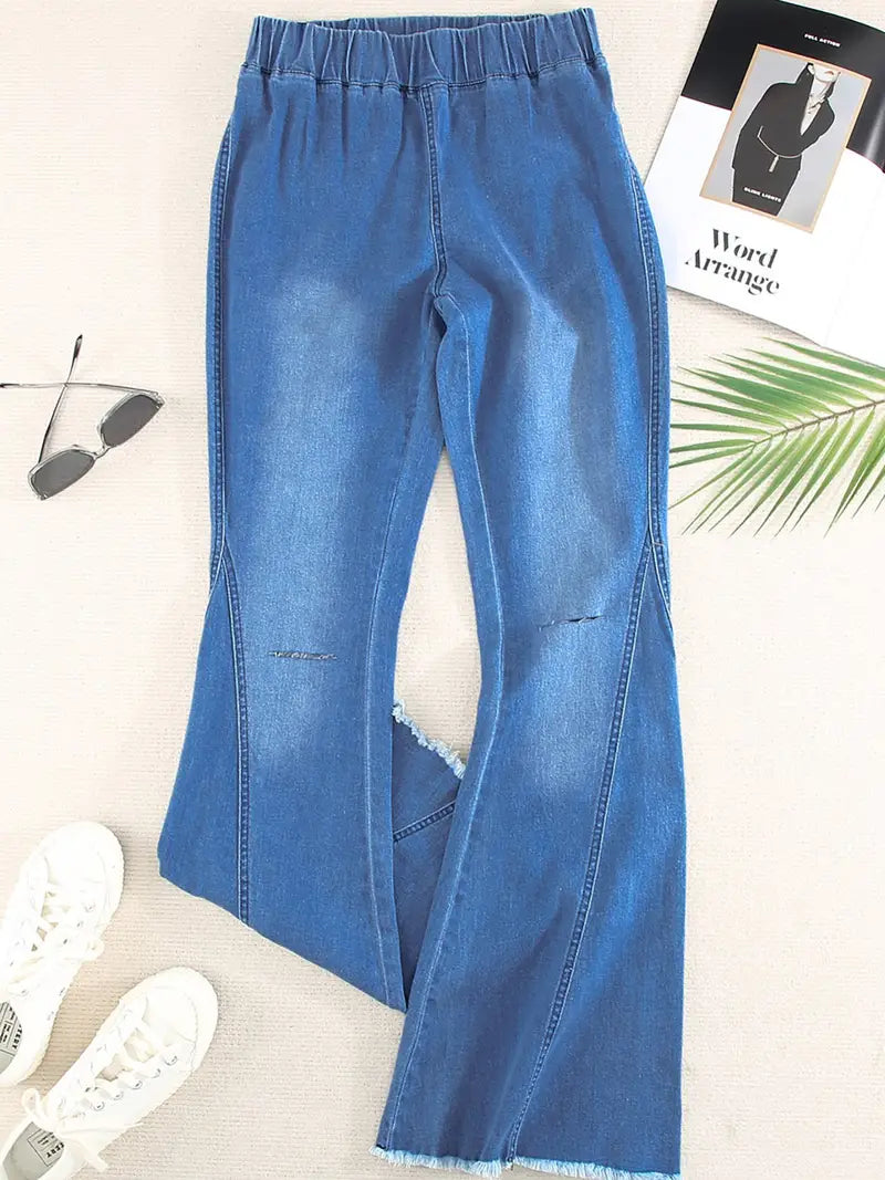 Distressed Flare & Bell Bottom Denim Jeans