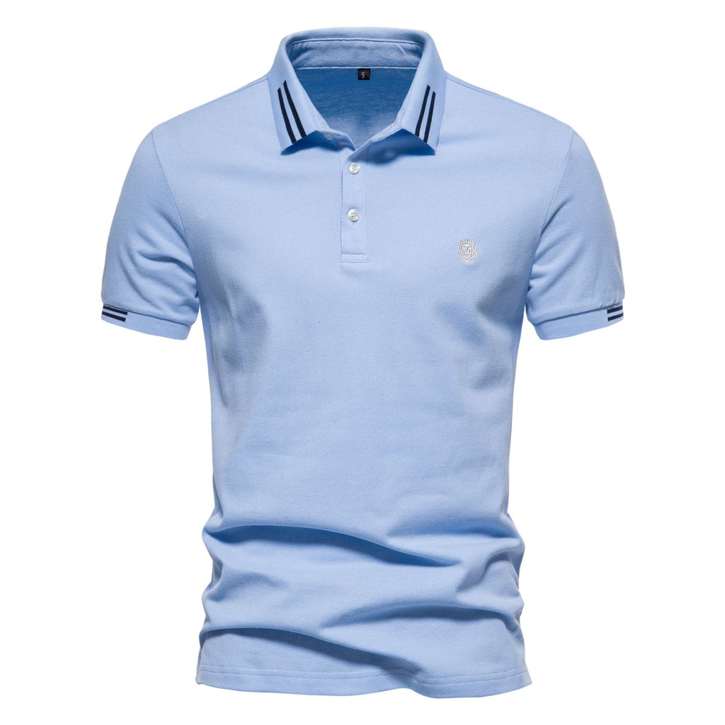 2023 Summer Men's Polo Shirt with Stripes and Embroidery
