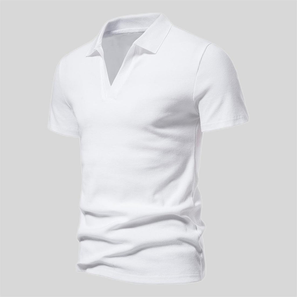Men's Vintage Short-Sleeved Polo Shirt - Casual Wear