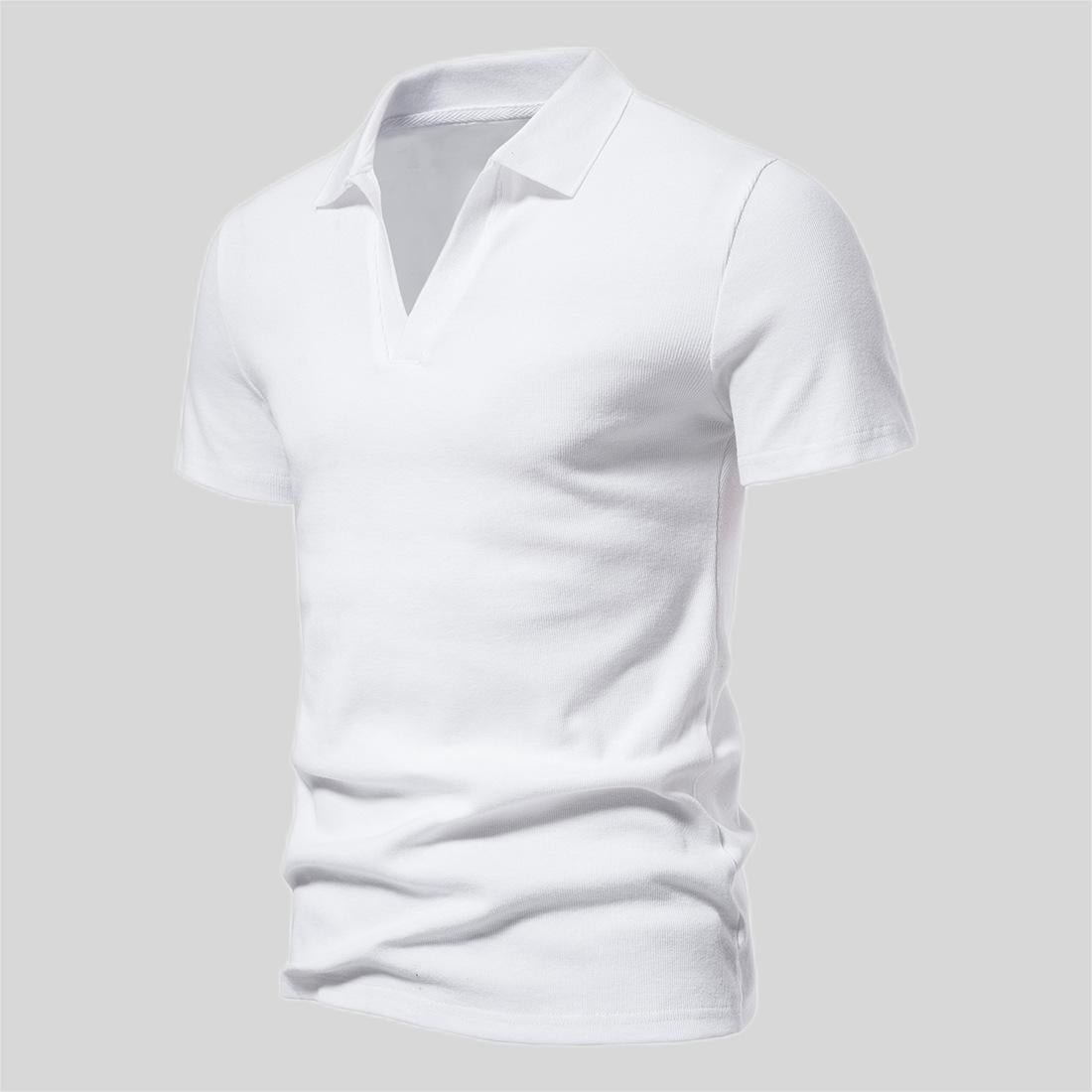 Men's Vintage Short-Sleeved Polo Shirt - Casual Wear