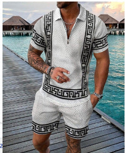 Ensemble de polo de sport d'été à manches courtes pour homme (2 pièces)