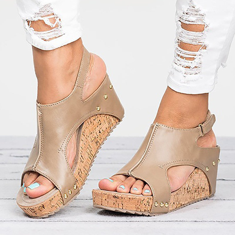 Fish Mouth Roman Sandals with Elevated Trifle Sole