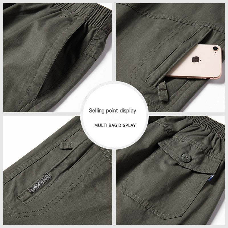 Shorts Cargo Homme en Coton Fin d'Été (Coupe Ample)
