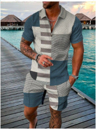 Ensemble de polo de sport d'été à manches courtes pour homme (2 pièces)