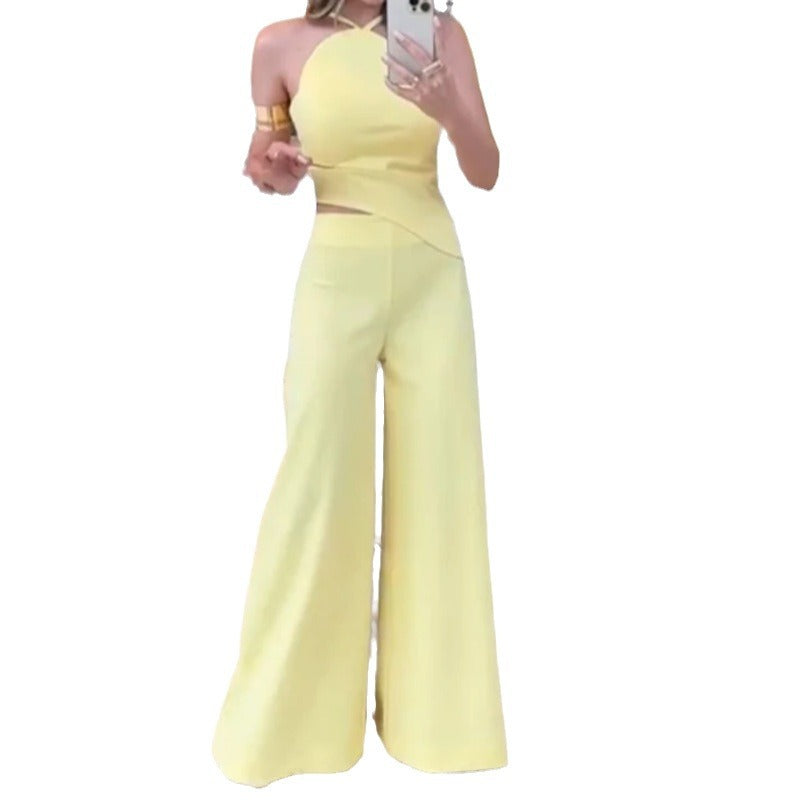 2024 Summer Fashion Sexy Hollow Back Jumpsuit