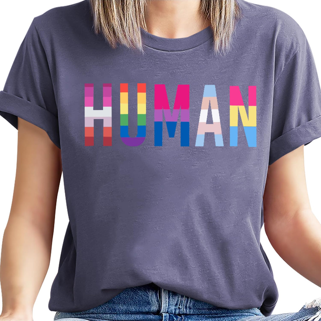 T-Shirts Fierté Femme Humain Arc-en-ciel T-shirt LGBT T-Shirt Égalité LGBTQ Manches Courtes Hauts