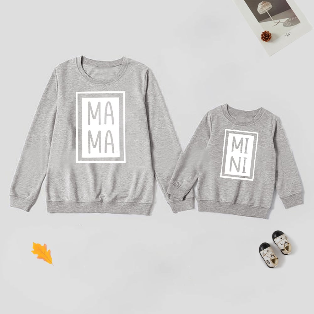 Tenues assorties Parent-Enfant Gris, Noir et Blanc