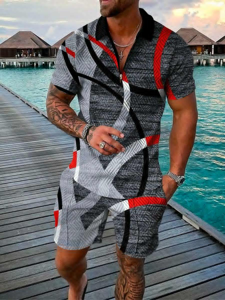 Ensemble de polo de sport d'été à manches courtes pour homme (2 pièces)