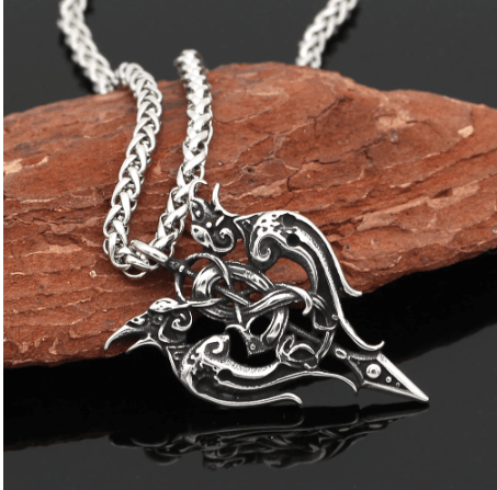 Collier pendentif Huginn et Muninn vikings