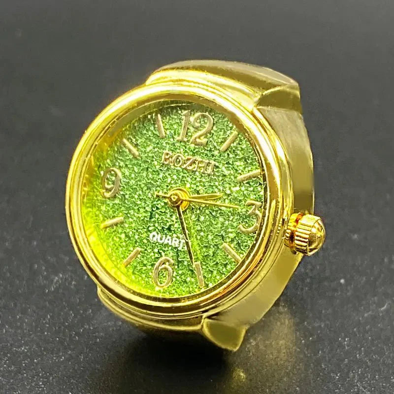 Bague montre à quartz style punk vintage | Mini-montre bijou pour femmes et hommes