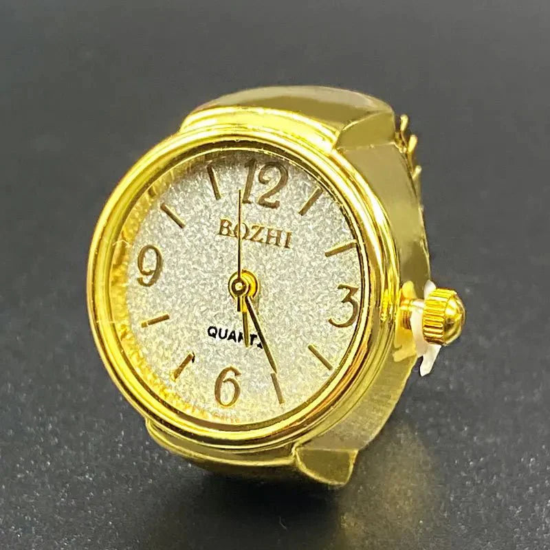 Bague montre à quartz style punk vintage | Mini-montre bijou pour femmes et hommes