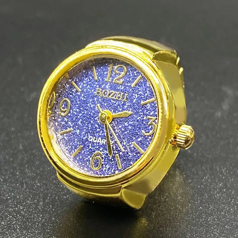 Bague montre à quartz style punk vintage | Mini-montre bijou pour femmes et hommes