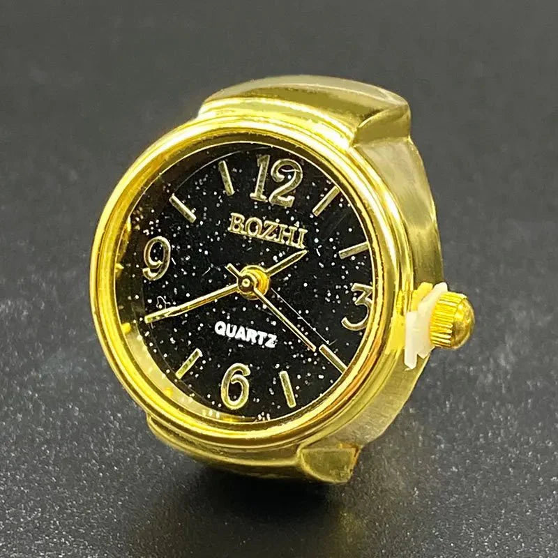 Bague montre à quartz style punk vintage | Mini-montre bijou pour femmes et hommes