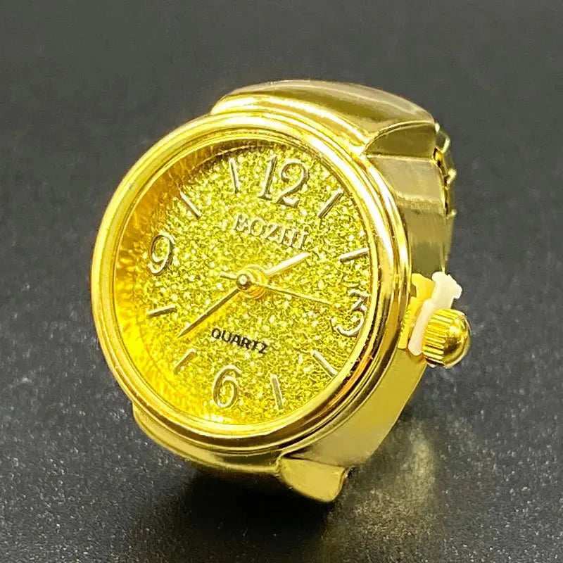 Bague montre à quartz style punk vintage | Mini-montre bijou pour femmes et hommes