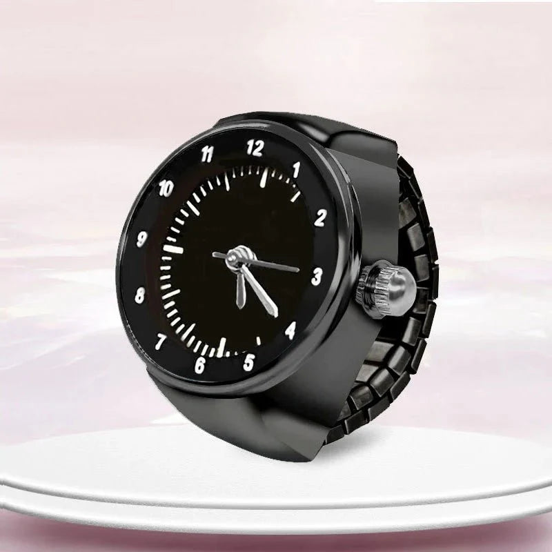 Bague montre à quartz style punk vintage | Mini-montre bijou pour femmes et hommes