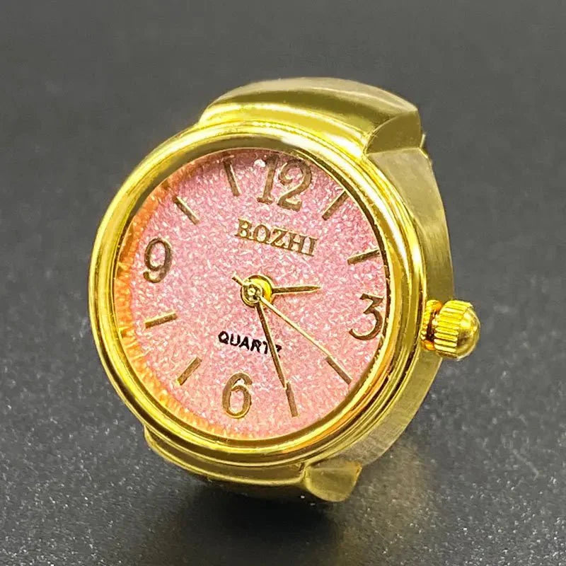 Bague montre à quartz style punk vintage | Mini-montre bijou pour femmes et hommes