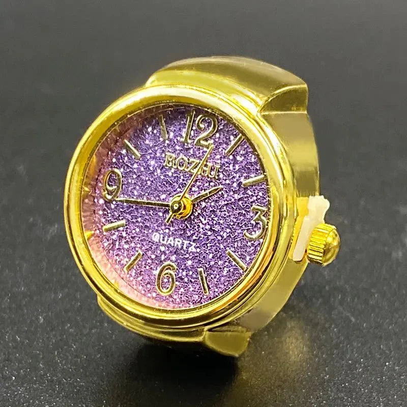Bague montre à quartz style punk vintage | Mini-montre bijou pour femmes et hommes